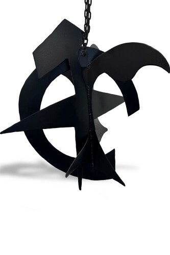 David Hayes, Hanging Sculpture #22, painted steel mobile, 35x33x28 in