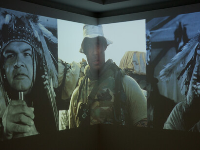 Contemporary Gallery 2(7): Bear Witness, Assimilate This! | Assimilez ceci ! (2011), 2-channel video installation | installation vidéo a deux pistes, collection of the Ottawa Art Gallery | collection de la Galerie d’art d’Ottawa