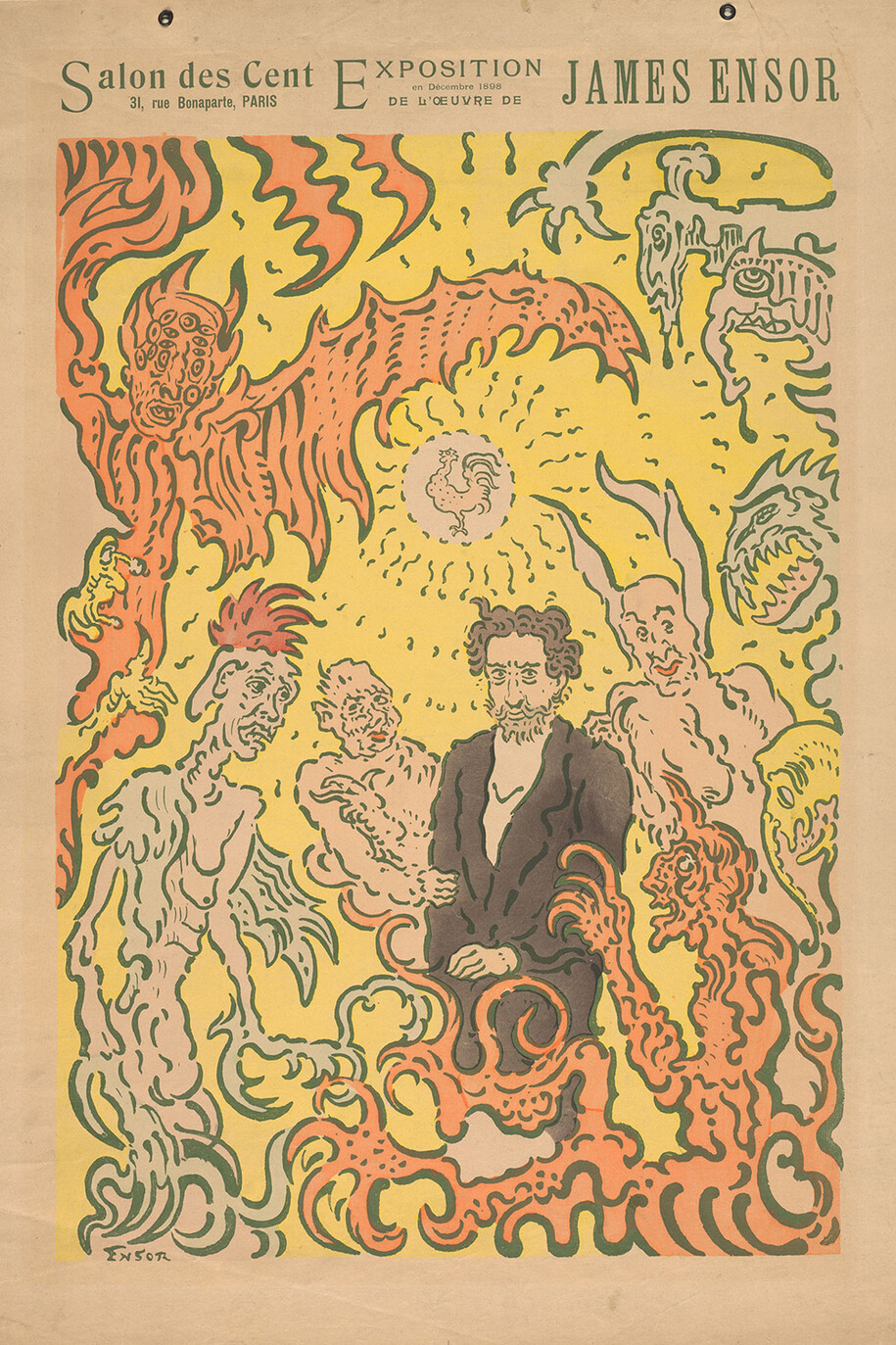 James Ensor. Poster for the Salon des Cent (Self-Portrait with Devils), 1898. The Art Institute of Chicago. Gift of Arthur Aldis. © 2014 Artists Rights Society (ARS), New York / SABAM, Brussels
