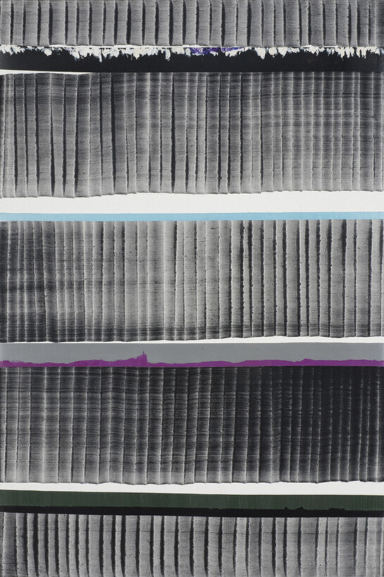 Juan Uslé, In kayak (Aral 2), 2014, vinyl dispersion and dry pigment on canvas, 46 x 31 cm