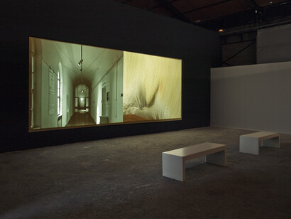 Jorge Conde. “Any Place Is Another Place” project. “The Unheard-of Building” 2-channel video installation. Tinglado 2, Tarragona (Spain) 2013 and Cervantes Institute, Berlin (Germany) 2012