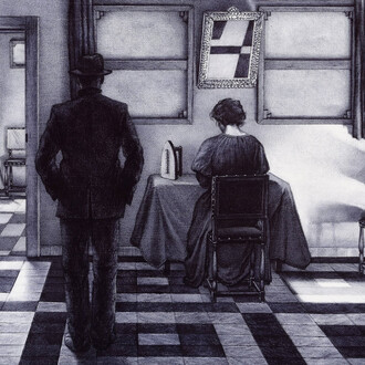 Giuseppe Stampone, Voluntary Quarantine,2020. Penna Bic su tavola,29,5x35 cm. Courtesy of the artist and Prometeo Gallery Ida Pisani Milan, Lucca 