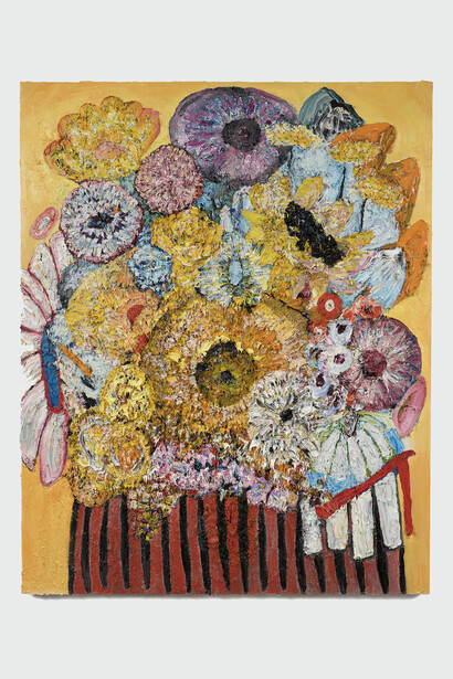 Vanessa Prager, Golden Eye, 2023, Oil on canvas, 60 x 48 inches, 152 x 122 cm. Courtesy of The Hole, New York