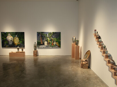 Jon Pettyjohn and Hanna Pettyjohn, Reflections, in situ, exhibition view. Courtesy of Silverlens