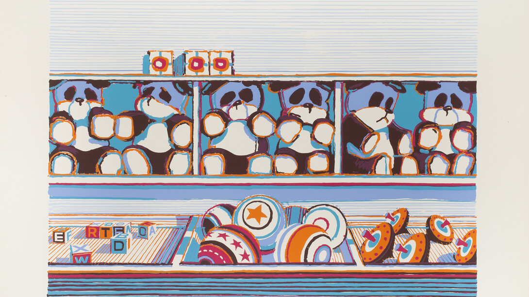 Wayne Thiebaud, Toy Counter (from Seven Still Lives and a Rabbit), 1970, screen print in colours