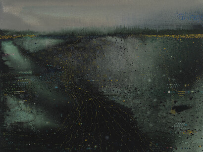 Anne Neely, Troubled Waters, 2014, Oil on linen, 52 x 60 in.