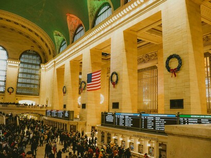 Interior de la Grand estación central de trenes, Nueva York, USA