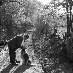 Archie Parkhouse and his Dog Sally, Photograph by James Ravilious, image courtesy of the Beaford Arhive © Beaford Arts