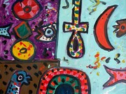 Alan Davie, 1920-2014, ‘Catch the Tail Find the Fish No.2’, Oil on board, 1967, 49 x 61 cm. From: De Parma