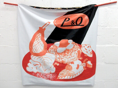 Jennifer Caroline Campbell, Elevator Muzak, 2013, 130 x 170 x 10, acrylic paint, emulsion, ridged plastic sheet, modelling clay, bamboo