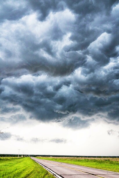 Grey clouds in the sky