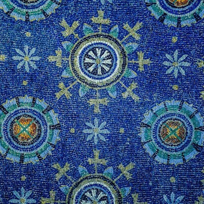 Dettaglio del mosaico al Mausoleo di Galla Placidia, Ravenna, Italia