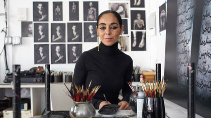 Shirin Neshat is an Iranian visual artist who lives in New York City, known primarily for her work in film, video and photography