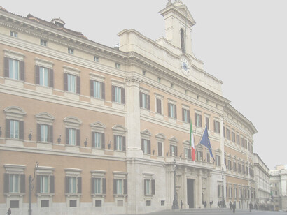 Il Palazzo di Montecitorio, sede del Parlamento italiano 