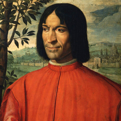 Girolamo Macchietti, Retrato de Lorenzo de Médici (detalle)