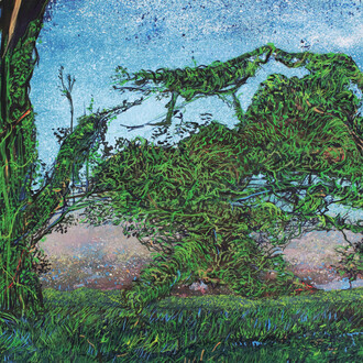 Paula Pohli, Green in Blue tempera