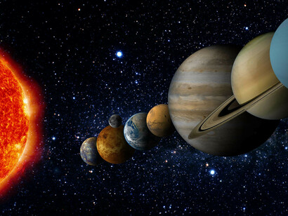 Modelo y proporciones de los planetas del Sistema solar