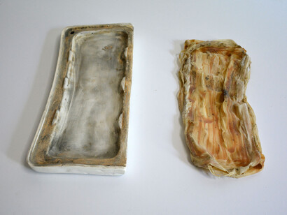 toilet tank cover, latex and plaster, 2015