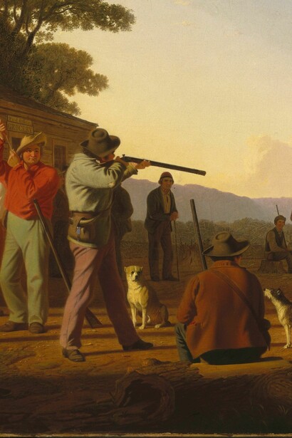 Widespread financial insecurity creates fertile social conditions where extreme populist visions gain broad political support. ‘The Wood-Boat’ by George Caleb Bingham, 1850