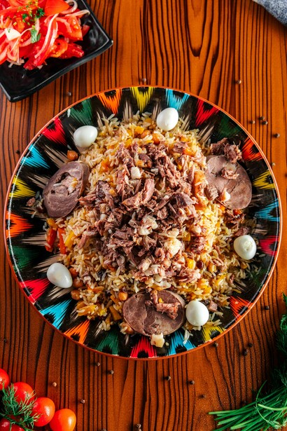 Plov, a traditional Uzbek dish 