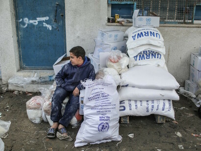 Instalación de la Agencia de Naciones Unidas para los Refugiados de Palestina en Oriente Próximo (UNRWA) en Gaza