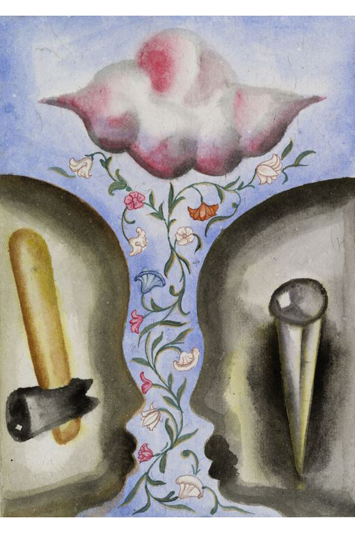 Francesco Clemente, Emblems of Transformation 102, 2014. Watercolour on paper. 29.6 x 20.9 cm / (11⅝ x 8¼ in) © the artist, image Courtesy of Francesco Clemente and Blain|Southern, Photographer: John Berens, 2014