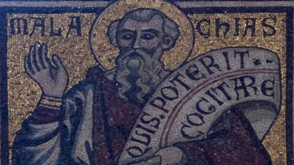 Mosaico del profeta Malaquías en el Baptisterio de Florencia, Italia