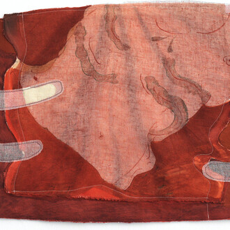 Jeanne Gaigher, Torso, acrylic, ink on canvas and scrim, 2021,
53 x 44 cm. Courtesy the artist and Osart Gallery. Photo Justin
Share.