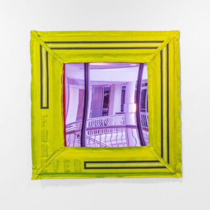 Quisqueya Henriquez, Forever, 2019, wood, plexiglass and acrylic painting on cotton canvas, 36x26 inches. Courtesy of the artist and David Castillo