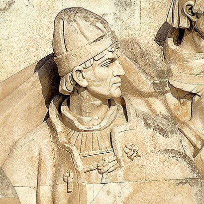 Nuno Gonçalves no Monumento aos Descobrimentos em Belém, Lisboa