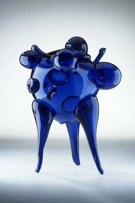 Blue glass form, René Roubicek, 1959, Czechoslovakia. Museum no. C.21-1998. © Victoria and Albert Museum, London