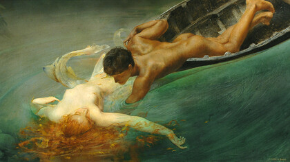 Giulio Aristide Sartorio, La sirena (Abisso verde) (dettaglio), 1893. Cortesia della Fondazione Magnani-Rocca