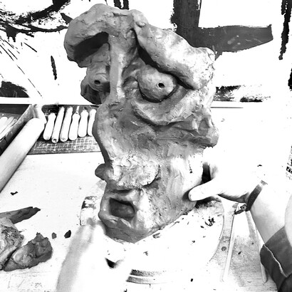 Aurélien Hild, modelage de la masque