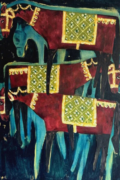 Megan Weeda, Walk, trot, reverse (detail), 2026. Courtesy of Anderson Yezerski Gallery 