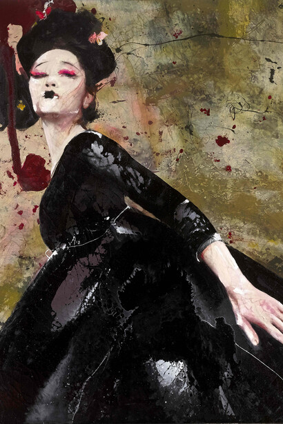 Lita Cabellut, Impression of Asia 01, 2013, Technique mixte sur toile, 260 x 200 cm © Courtesy Opera Gallery