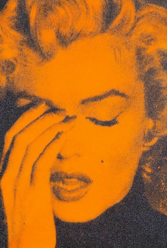 Russell Young, Marilyn Crying - amber and black, diamond dusted