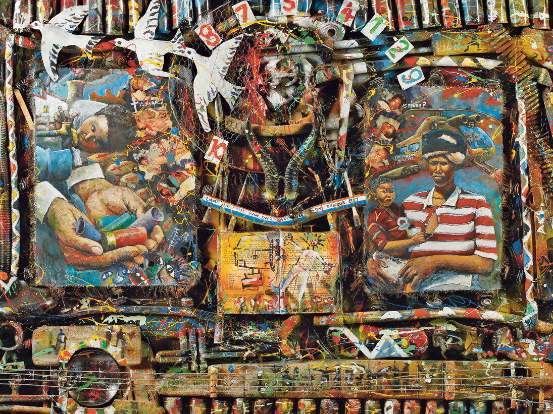 Willie Bester (born 1956), Transition, painting mixed media, 1994. Private collection. © the artist