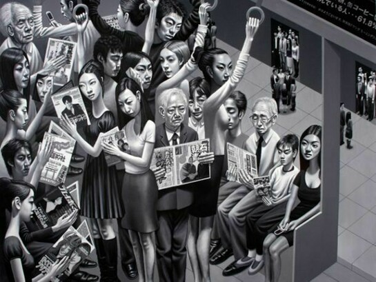 Carl Randall, Tokyo Subway, 2011, Acrylic on canvas,130 cm x 162 cm, © Carl Randall