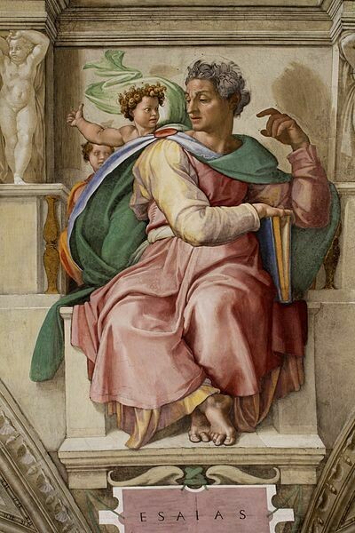 The prophet Isaiah, fresco painted by Michelangelo (1475-1564), Sistine Chapel Ceiling (1508-1512) Rome, Vatican, Italy