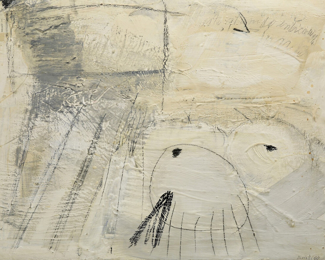 Contrasti, fondi blu e materia poetica. Courtesy of Galleria d‟Arte 2000 & Novecento