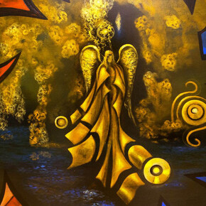 Massimo Nalin, Blissfully (detail), Acrylic on Canvas, 39.5" x 39.5"