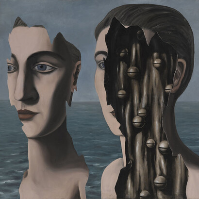 René Magritte; El doble secreto, 1927, Centre Popidou, París (detalle)