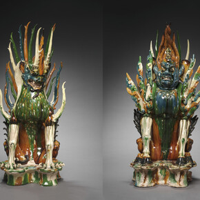Tomb guardians, China, probably Shaanxi province, Xi'an, Tang dynasty (618 - 907), early 700s. Courtesy of the Cleveland Museum of Art