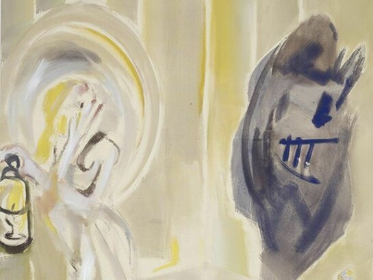Sophie von Hellermann, detail of Afraid of her own shadow, 2013, Pigment and acrylic emulsion on canvas, 90 1/2 x 70 7/8 inches (230 x 180 cm). Courtesy the artist and Greene Naftali, New York