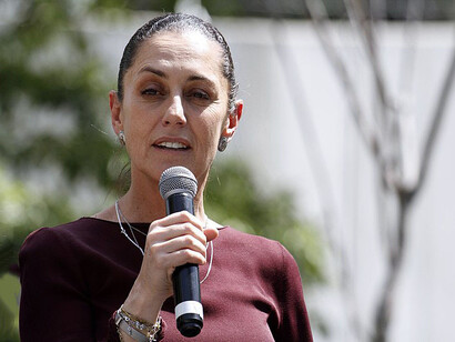 Claudia Sheinbaum Pardo durante un acto el 16 de febrero de 2020
