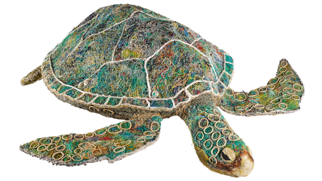 Tortue Merad d’Underdown Cay (Merad Turtle from Underdown Cay) par collectif du Centre d’Art d’Erub 
Australie, Queensland, détroit de Torrès, île Erub, Meriam Mer. 2015, Corde en polypropylène sur armature métallique, Acquis du Centre d’Art d’Erub en 2017 par l’intermédiaire de Stéphane Jacob (Arts 
d’Australie). Photo: © MEG, J. Watts
