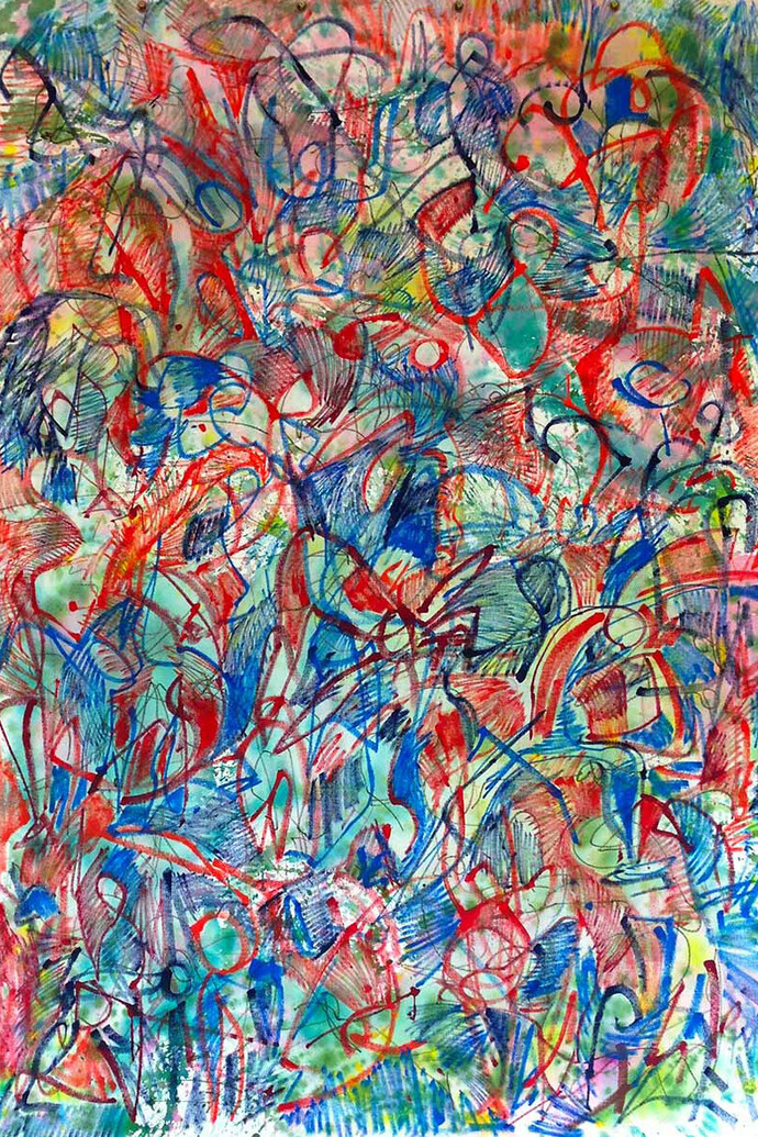 Michael Hutchison, All Too Human II, 2015, Acrylic on canvas, 124 x 178 cm