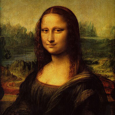 La Gioconda o Monna Lisa, Leonardo da Vinci, (1503-1505). L'espressione facciale della Monna Lisa è stata oggetto di diverse interpretazioni e teorie. Ma studi neuroscientifici recenti hanno rivelato che il 97% delle persone percepisce felicità nel volto