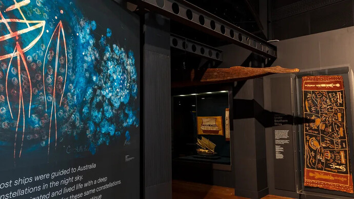 Under southern skies, exhibition view. Courtesy of Australian National Maritime Museum