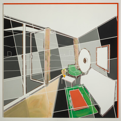 David Ben White, Inside Outside 17, 2015, Mixed
media, 123 x 123 cm © David Ben White. Courtesy the artist and l’étrangère